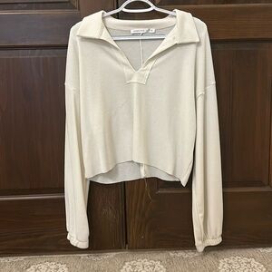 NWOT altard state v neck waffle knit top